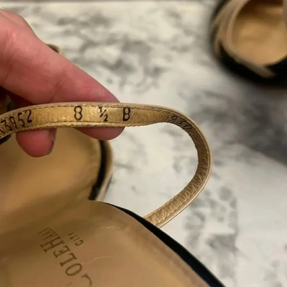 Cole Haan Women’s Strappy Heel Patent Leather/Cream with Ankle Strap-Size 8.5B - Picture 7 of 11